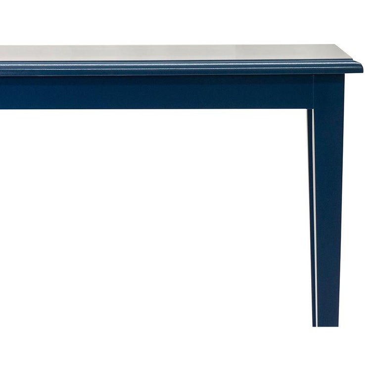Traditional Console Table in Blue Lacquer For Sale at 1stDibs
