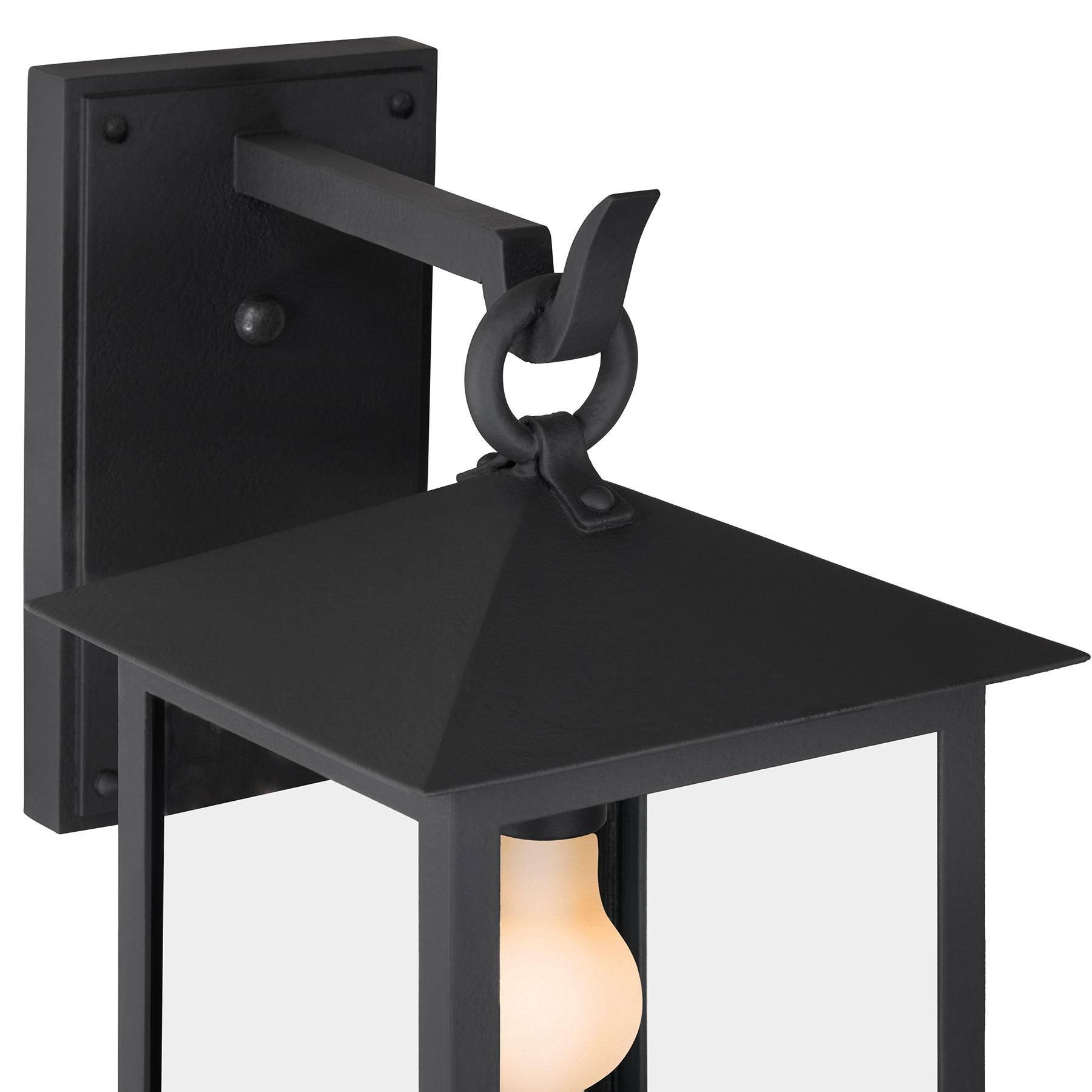 Exterior Lighting Handmade Wrought Iron Outdoor Wall Sconce Lantern For Sale 2