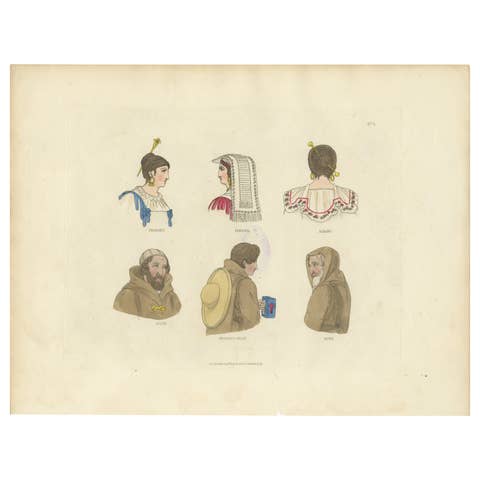 Traditional Costumes from Frascati, Perugia, Albano and Monastic Orders – 1823