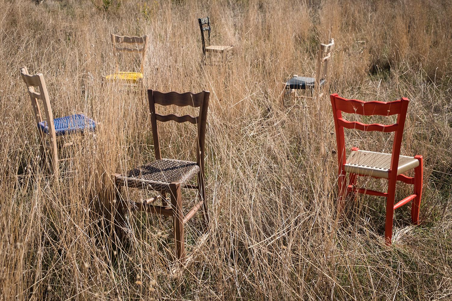 Traditional Countryside Italian Walnut Wood Chair 