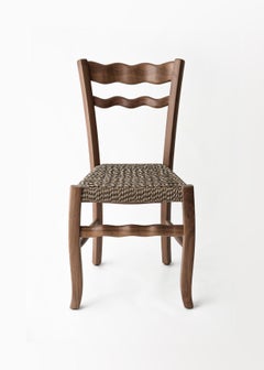 Traditional Countryside Italian Walnut Wood Chair "A Signurina - mora"