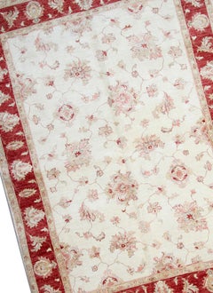 Traditional Cream Red Ziegler Carpet Handmade Wool Oriental Area Rug