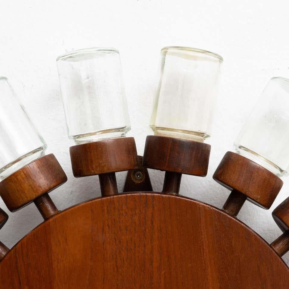 Présentoir traditionnel danois vintage en bois pour pots à épices, circa 1950 en vente 4