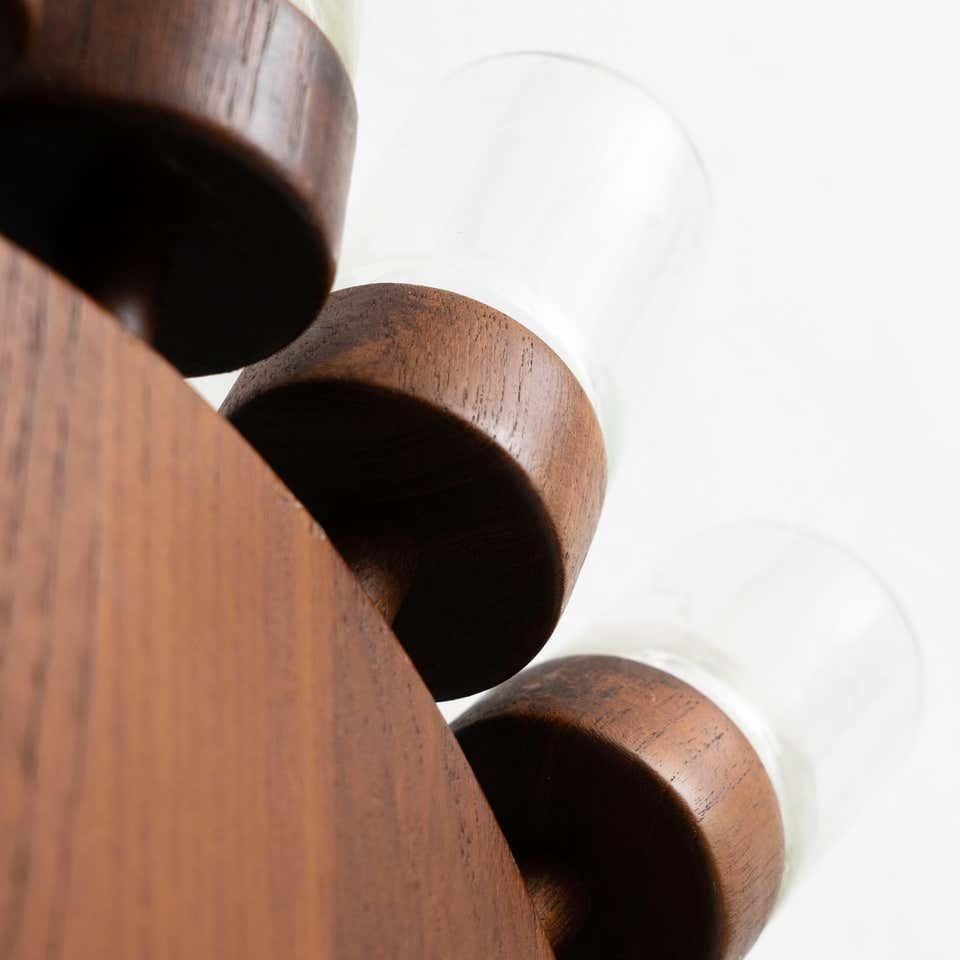 Présentoir traditionnel danois vintage en bois pour pots à épices, circa 1950 en vente 5