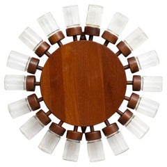 Traditional Danish Vintage Wooden Spicery Pot Round Display, circa 1950