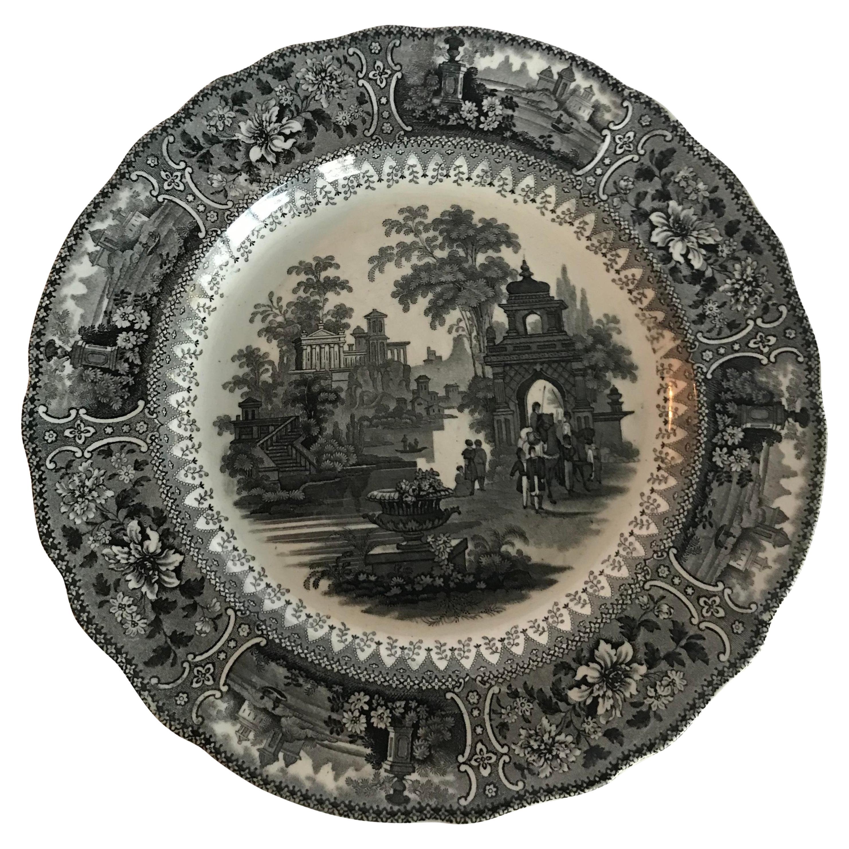 Traditional Decorative Transferware Plate For Sale