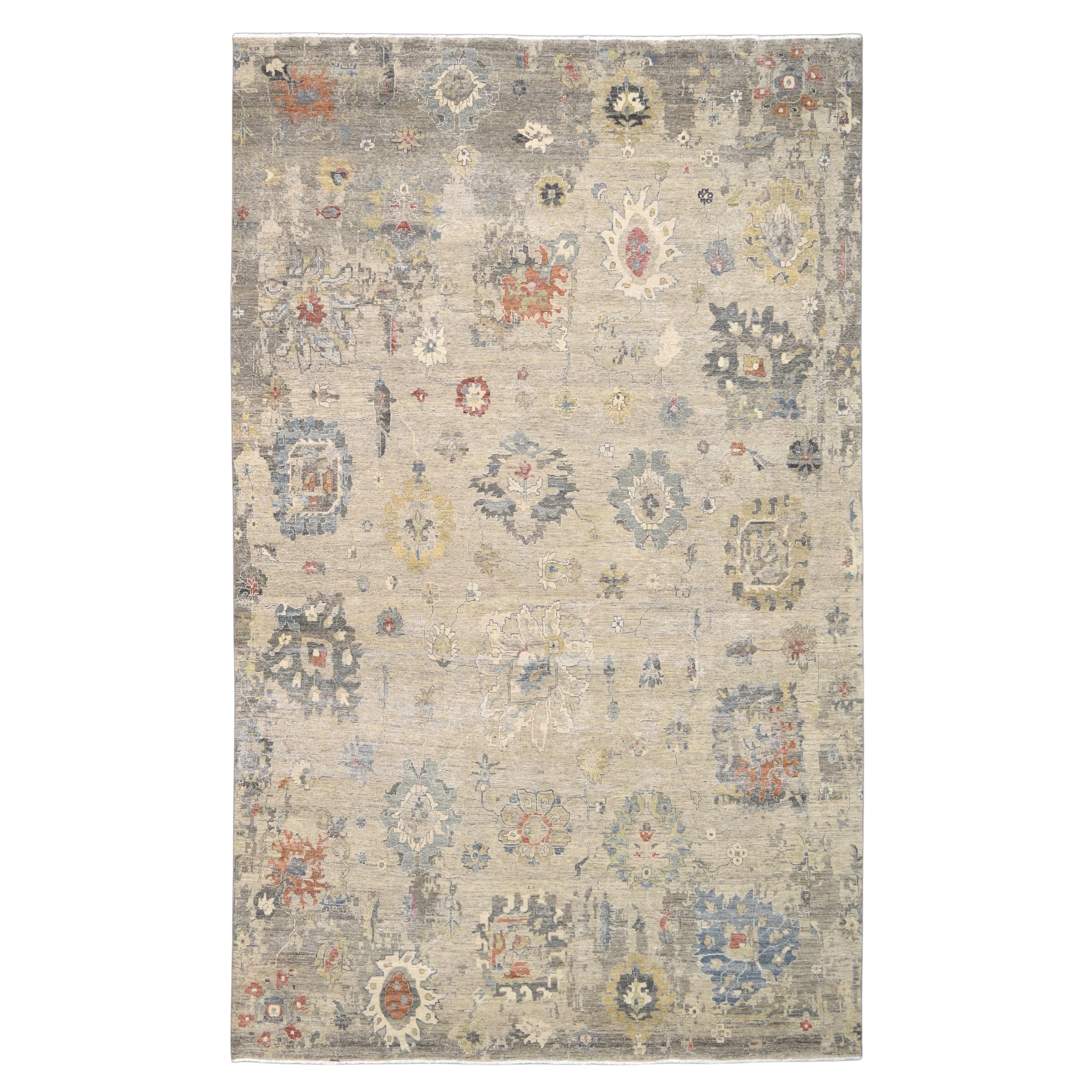 Traditioneller Wollteppich im Oushak-Stil im Distressed-Stil 9'x14'7'' im Angebot