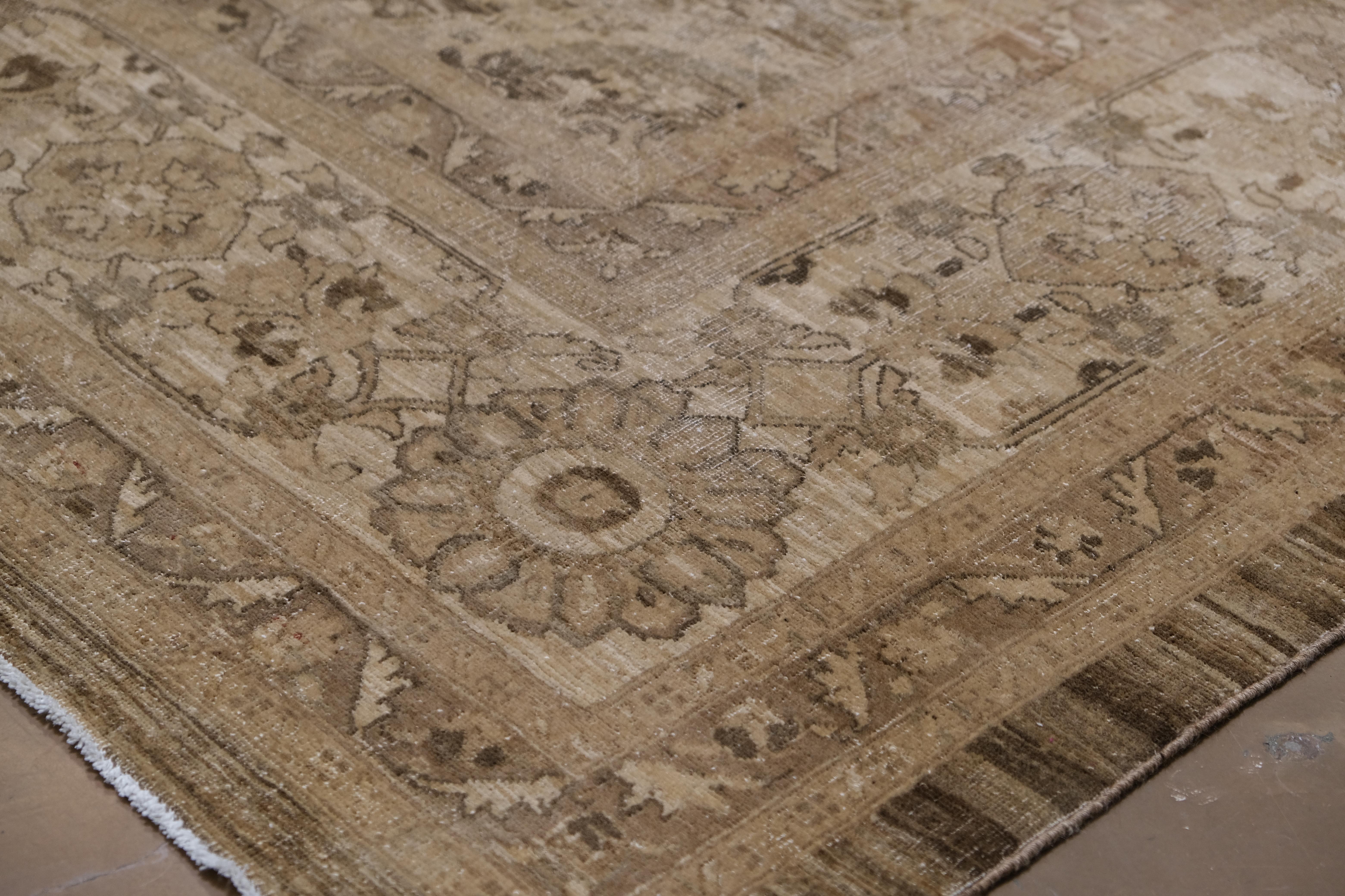 Baroque Traditional Distressed Tonal Wool Rug 11'5''x13'9'' For Sale