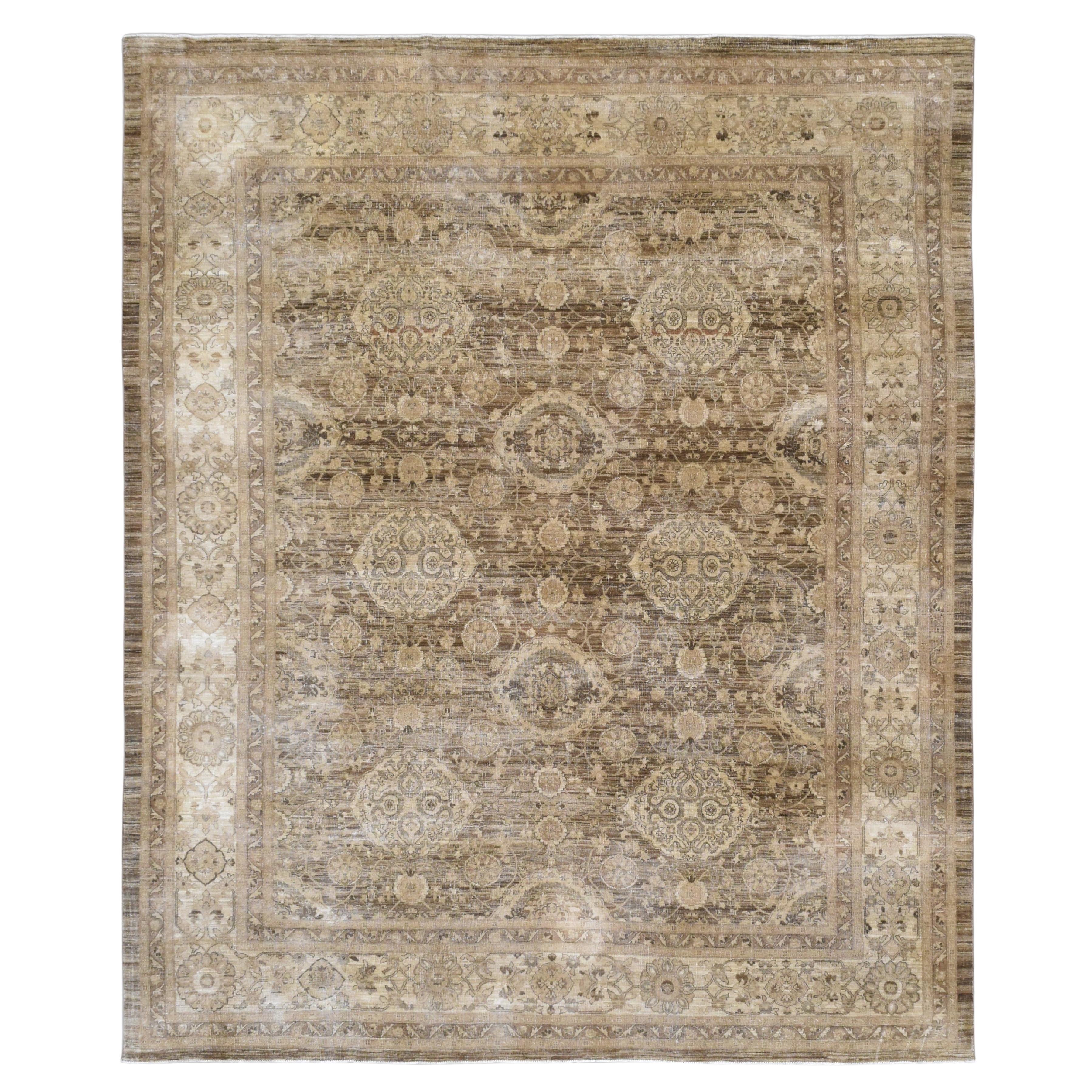 Traditional Distressed Tonal Wool Rug 11'5''x13'9''