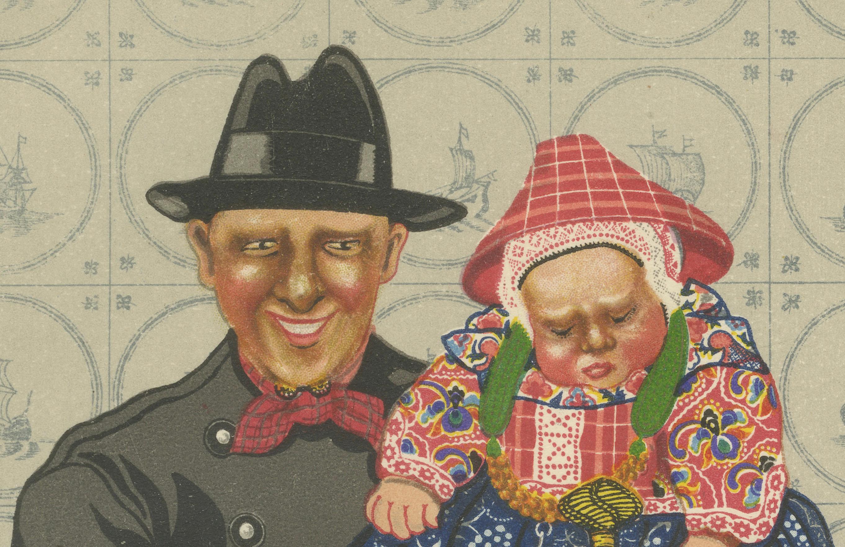 Costume tradizionale olandese di Marken - Uomini e bambini in abito da festa, 1932 in vendita 1