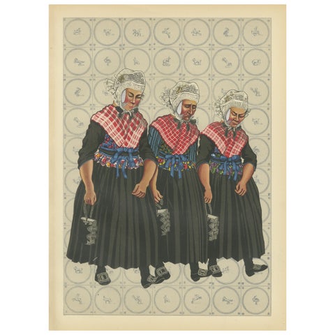 Traditional Dutch Costume Print - Staphorst and Rouveen, circa 1930s