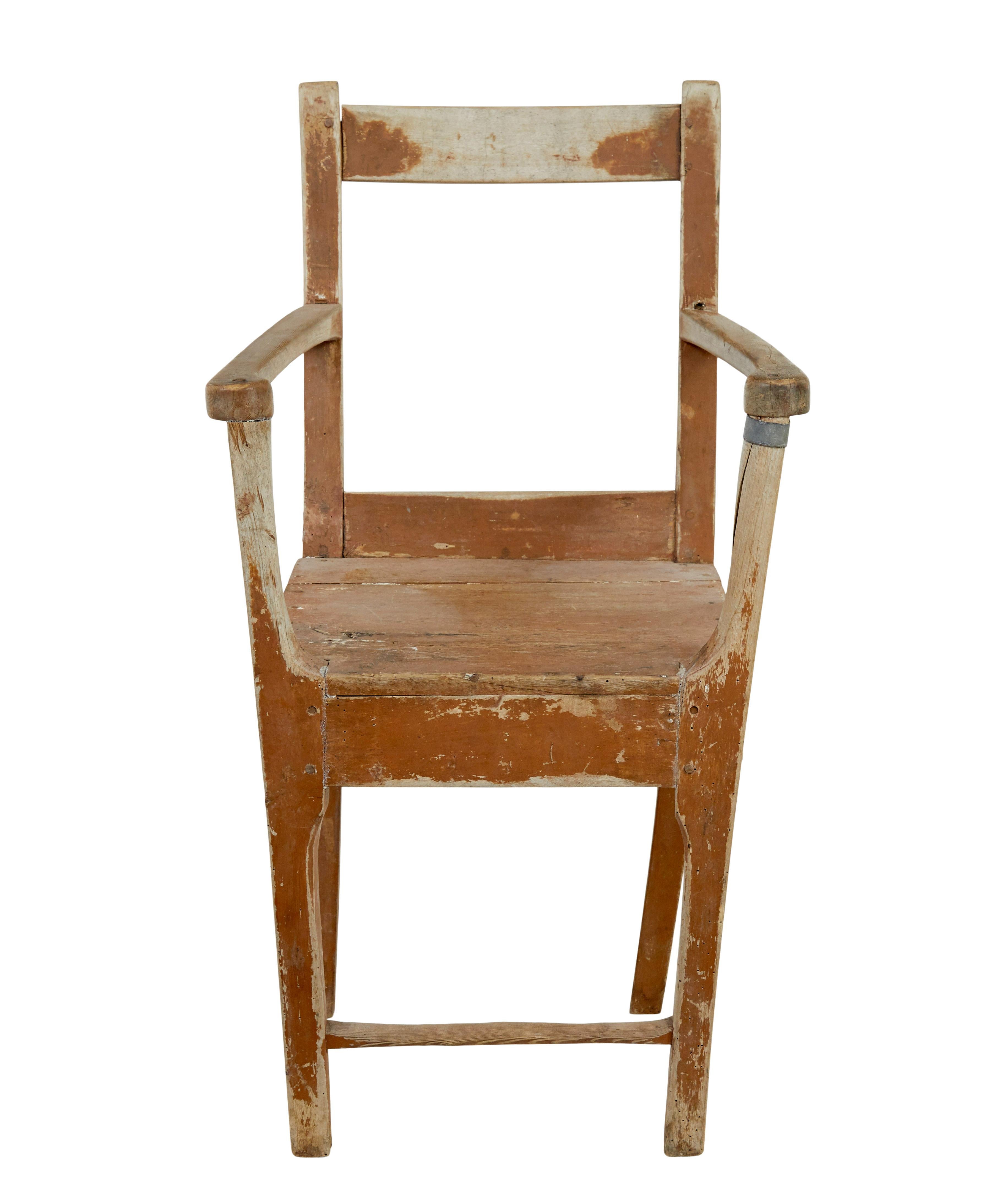 Hand-Carved Traditional early 19th century Swedish small armchair For Sale
