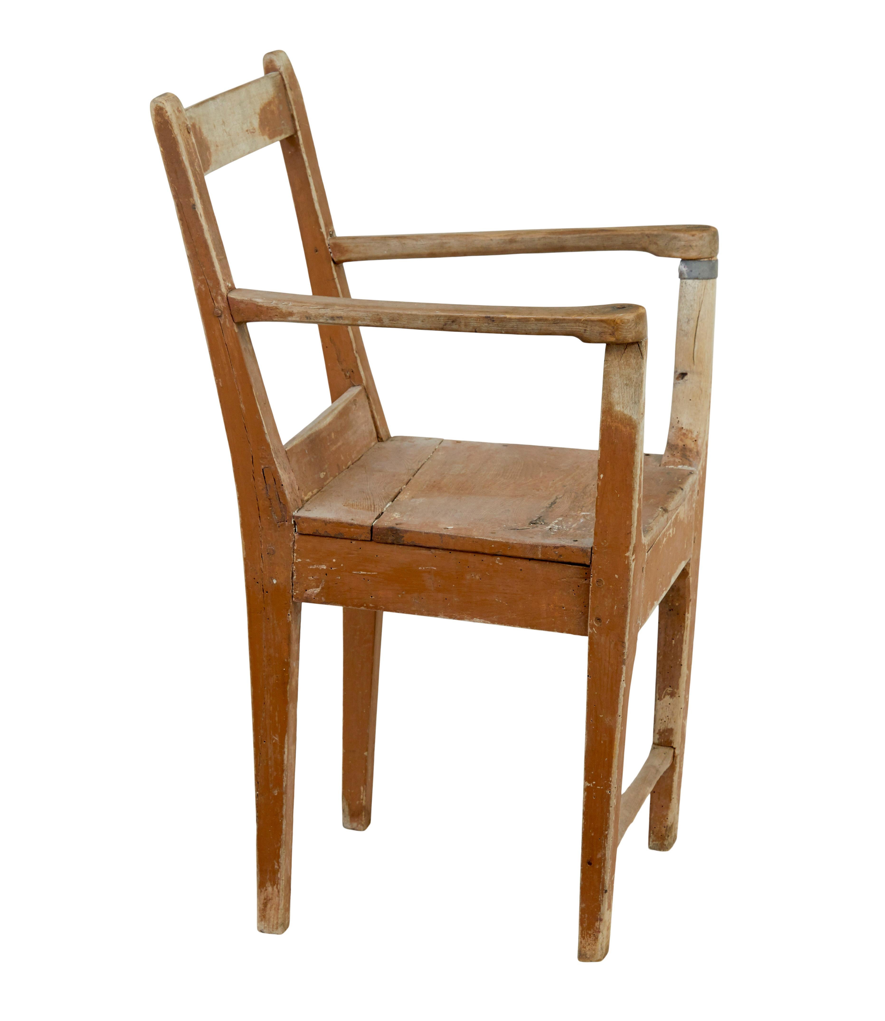 Traditional early 19th century Swedish small armchair In Fair Condition For Sale In Debenham, Suffolk