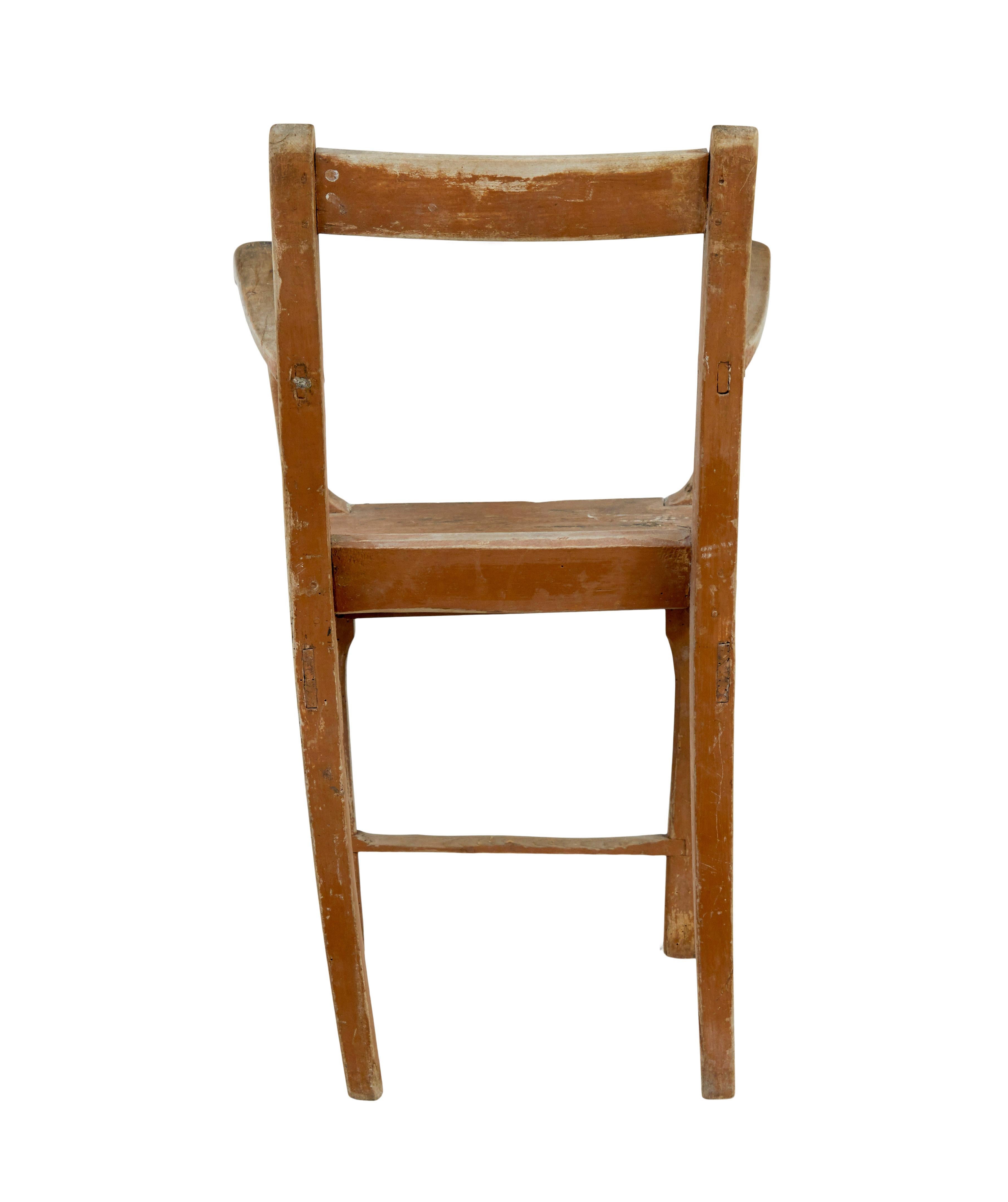 Pine Traditional early 19th century Swedish small armchair For Sale