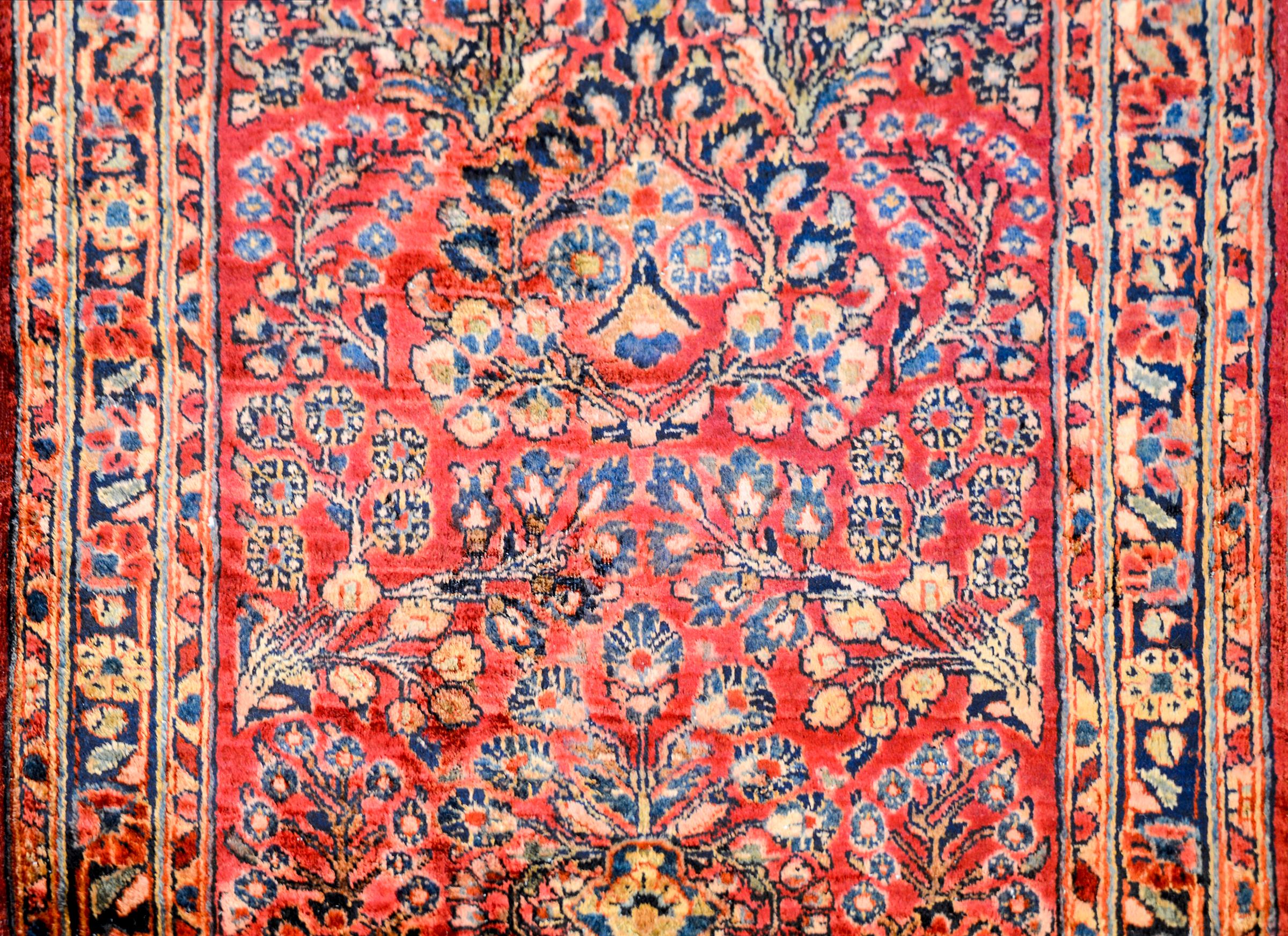 Vegetable Dyed Traditional Early 20th Century Persian Sarouk Runner