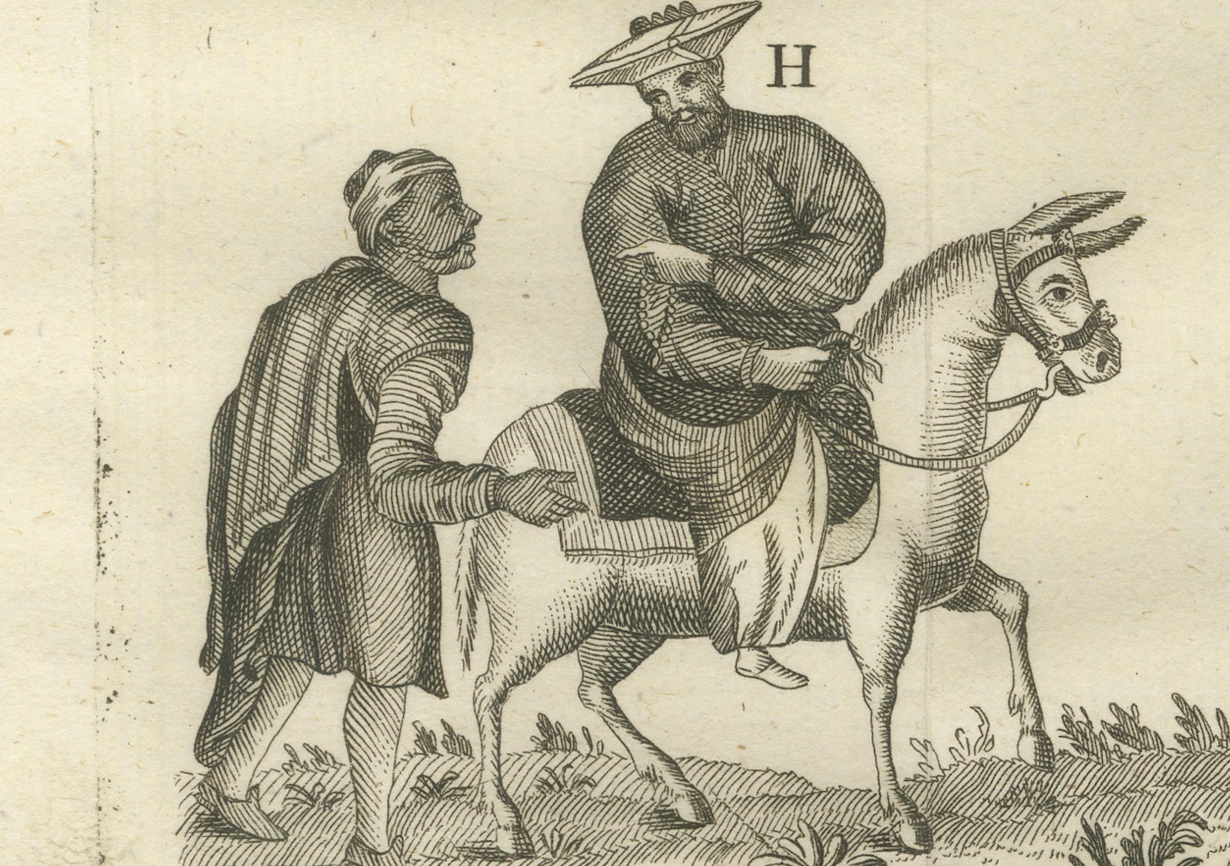 Traditionelle ägyptische Kostüme - Ethnographischer Stich aus dem 18. Jahrhundert (Graviert) im Angebot