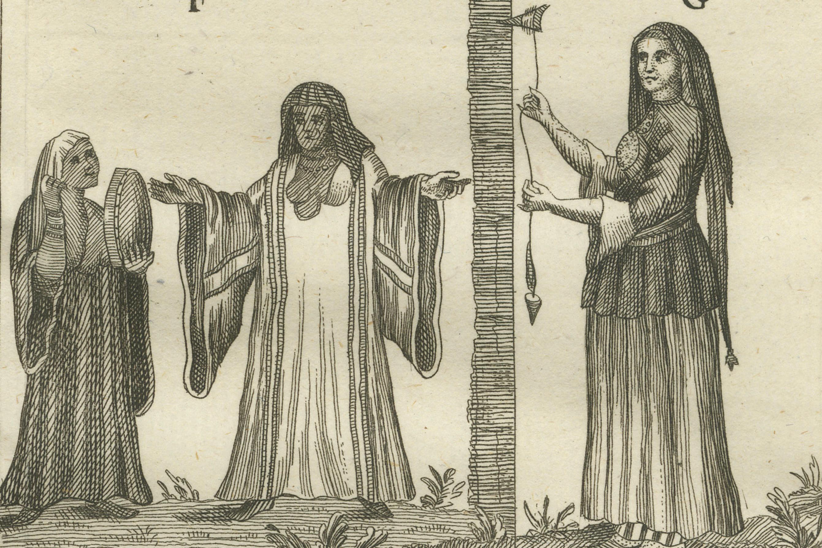 Traditionelle ägyptische Kostüme - Ethnographischer Stich aus dem 18. Jahrhundert (Papier) im Angebot
