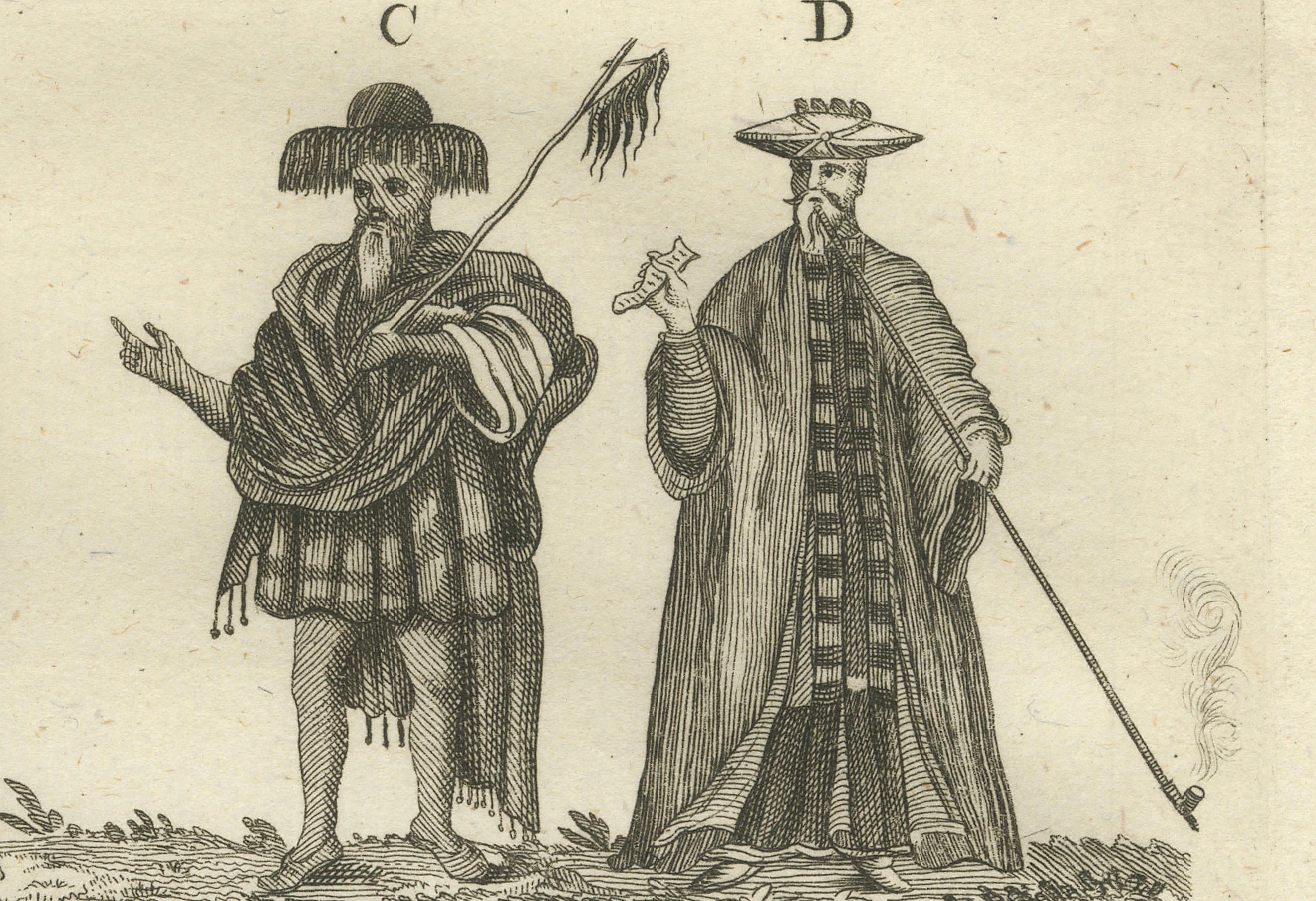 Traditionelle ägyptische Kostüme - Ethnographischer Stich aus dem 18. Jahrhundert im Angebot 2
