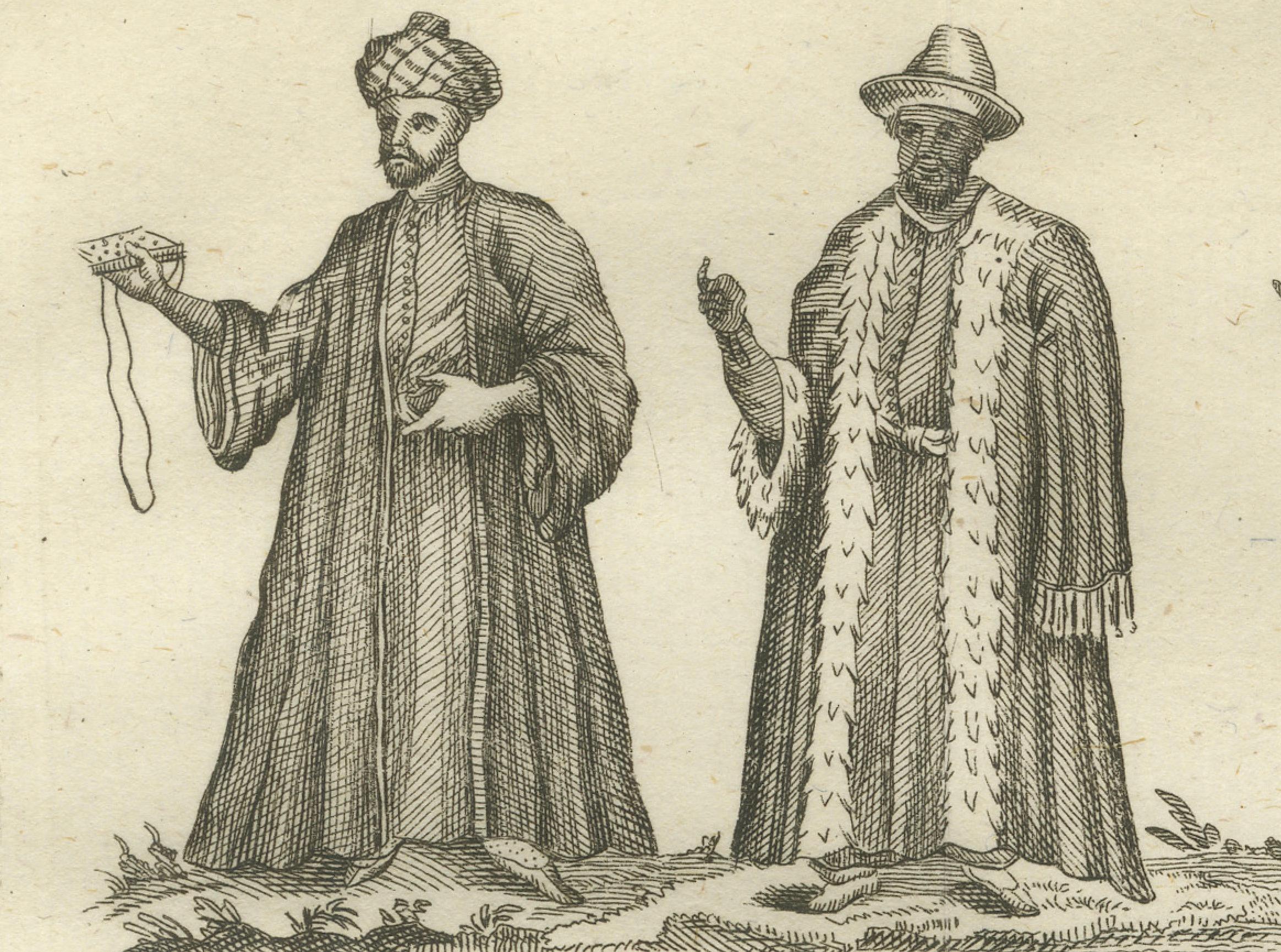 Traditionelle ägyptische Kostüme - Ethnographischer Stich aus dem 18. Jahrhundert im Angebot 3