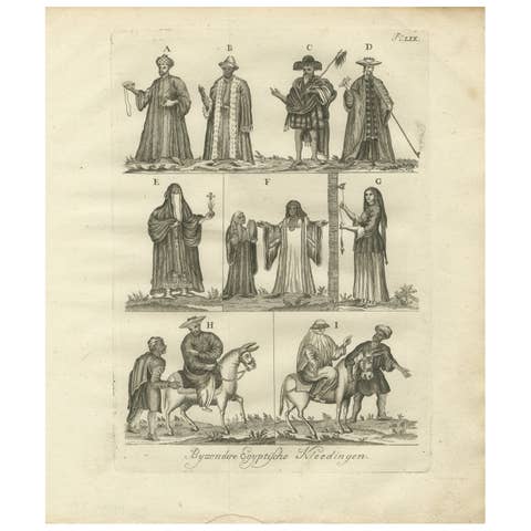 Traditional Egyptian Costumes – 18th-Century Ethnographic Engraving