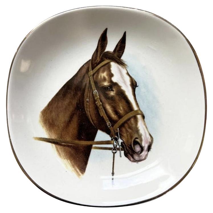 Traditional English Ceramic Horse Trinket Dish - Royal Falcon Ironstone  For Sale