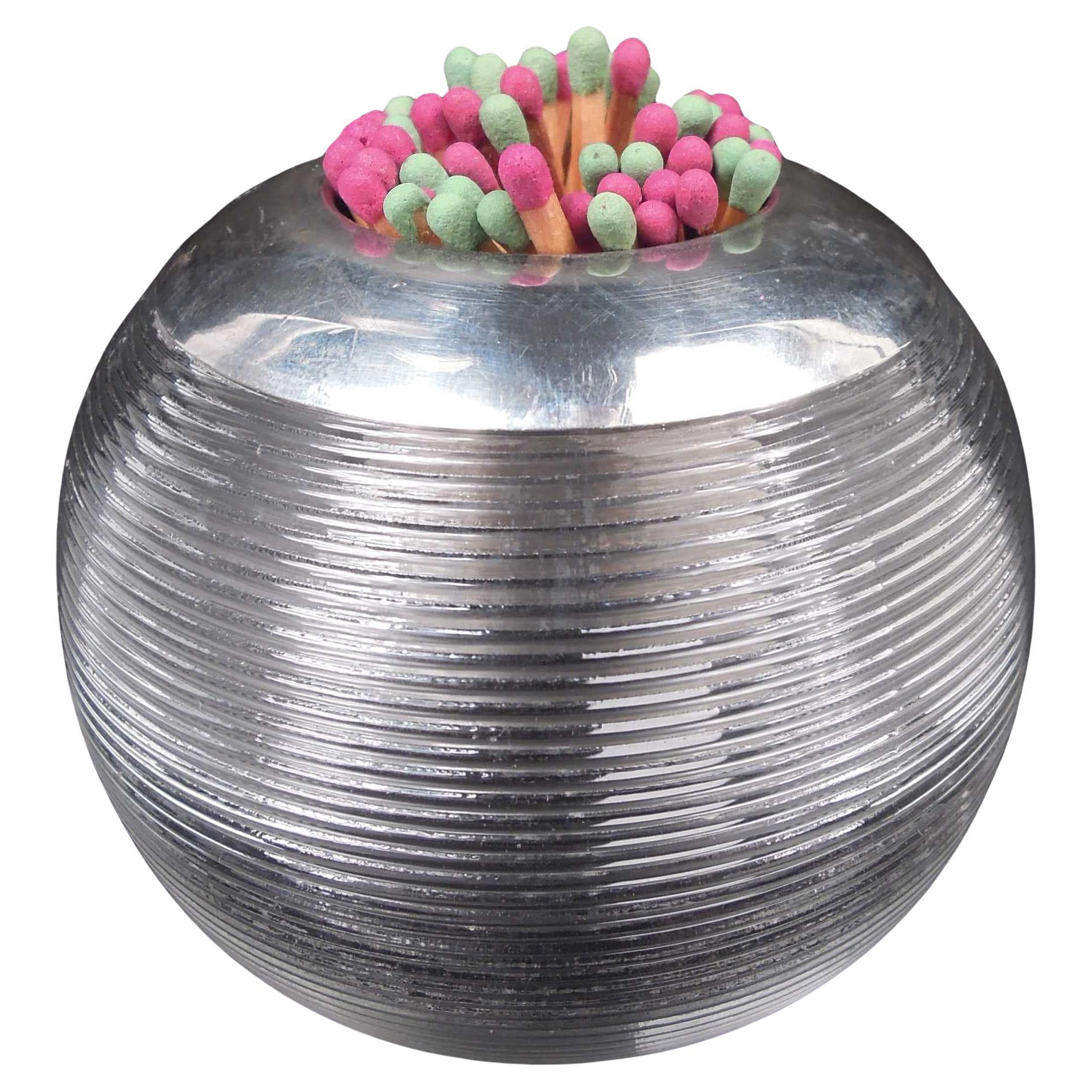 Fiammifero tradizionale inglese in cristallo e argento massiccio, 2002 in vendita