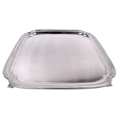 Traditional English Georgian Square Cartouche Salver Tray, 1950