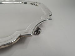 Traditional English Georgian Sterling Silver Cartouche Salver Tray, 1955