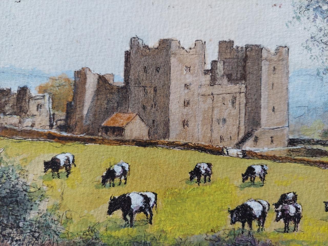 Traditionelles englisches Gemälde, Bolton Castle in Yorkshire, England im Zustand „Gut“ im Angebot in Cirencester, GB