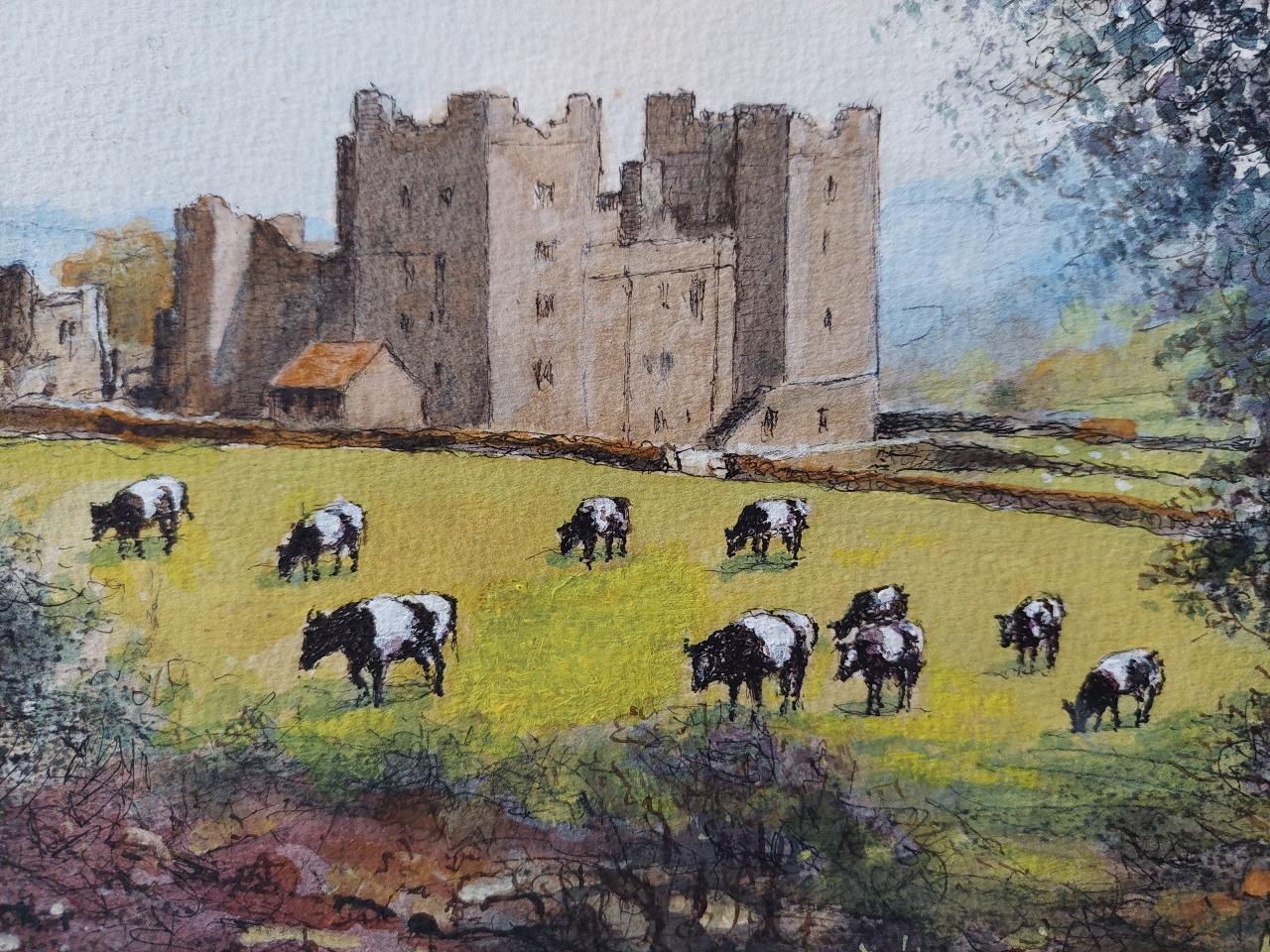 Traditional English Painting Bolton Castle in Yorkshire, England For Sale 1