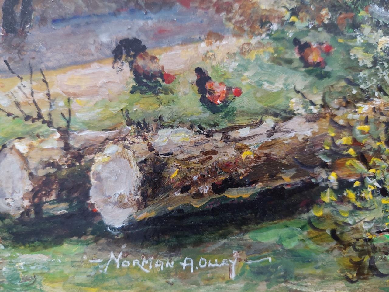Traditionelles englisches Gemälde, Cornish Haybarn auf Bauernhof in der Nähe von Launceston, Cornwall (Sonstiges) im Angebot