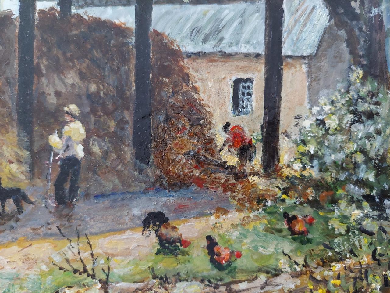 Traditional English Painting Cornish Haybarn on Farm Near Launceston, Cornwall For Sale 1