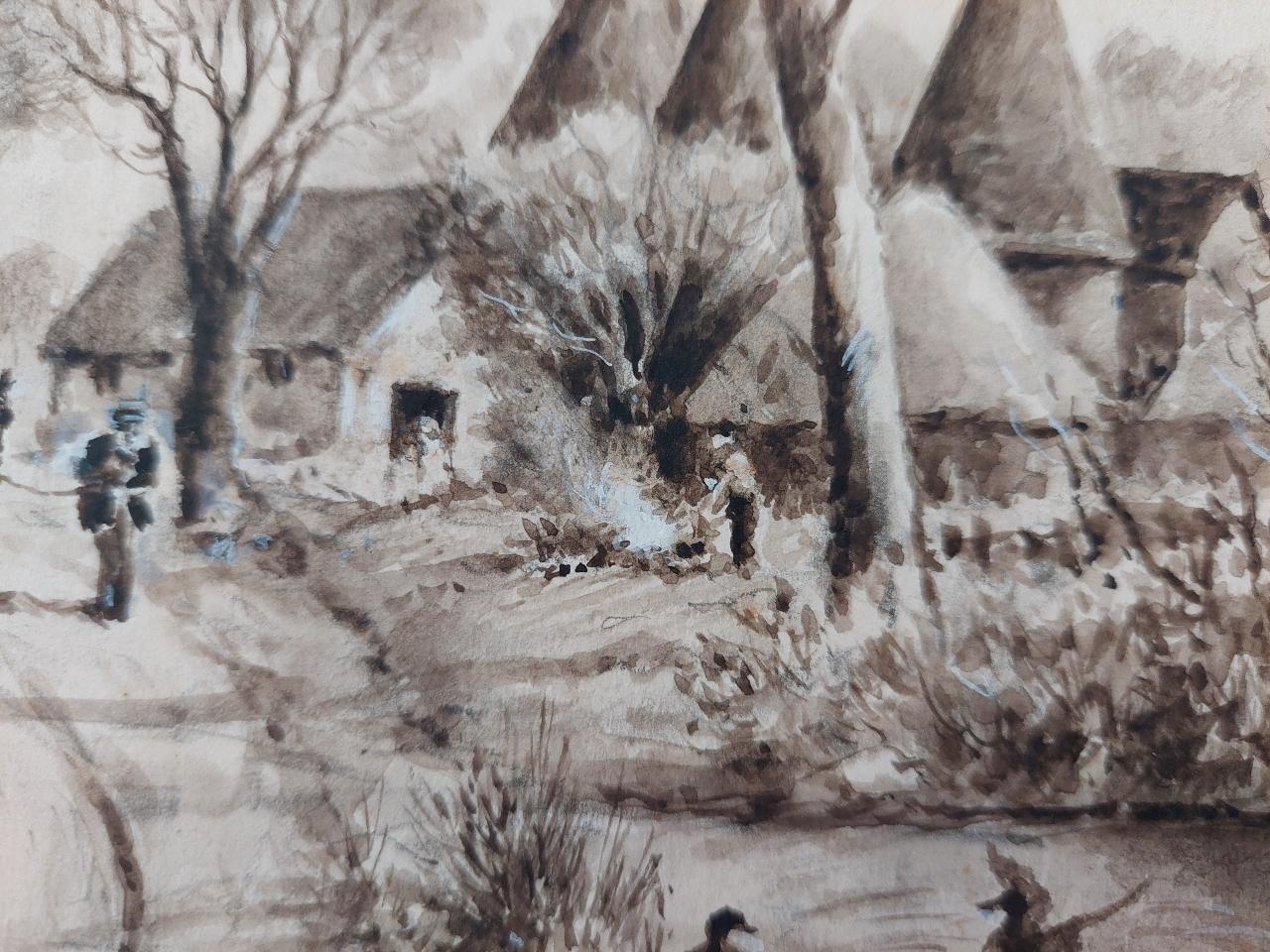 Peinture traditionnelle anglaise - Chevaux travaillant rentrant à la maison dans le Kent en vente 2
