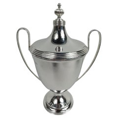 Traditional English Sterling Silver Covered Urn Trophy Cup
