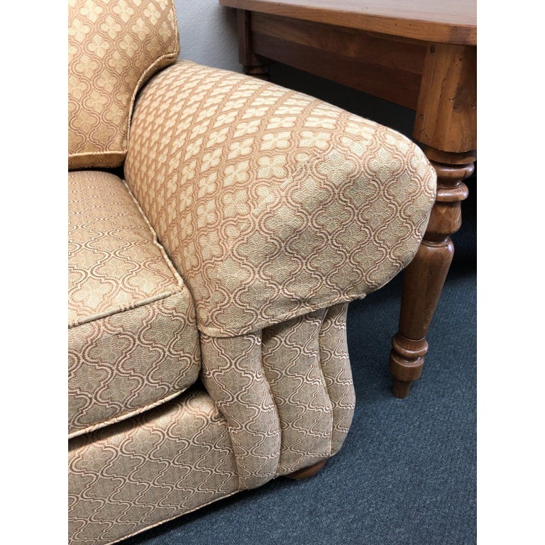 Traditional Ethan Allen Canary Camelback Sofa For Sale at 1stDibs