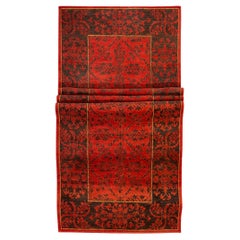 Traditional Floral Brown and Red Hallway Runner Rug - Rosalynn by Joseph Carini