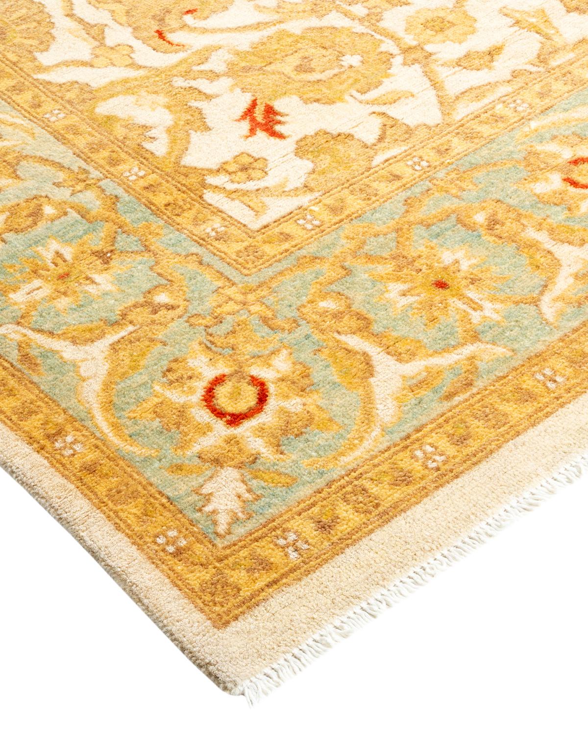 Persian rug-making at its finest inspired the rich colors, elaborate geometric motifs, and botanical detailing of the Serapi collection. With as many as 100 knots per inch, these handcrafted rugs are as durable as they are visually stunning, and