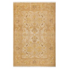 Traditional Floral Hand Knotted Wool Ivory Area Rug