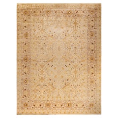 Traditional Floral Hand Knotted Wool Ivory Area Rug