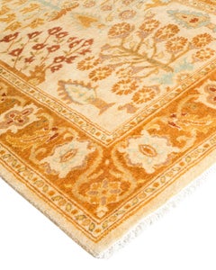 Traditional Floral Hand Knotted Wool Ivory Runner