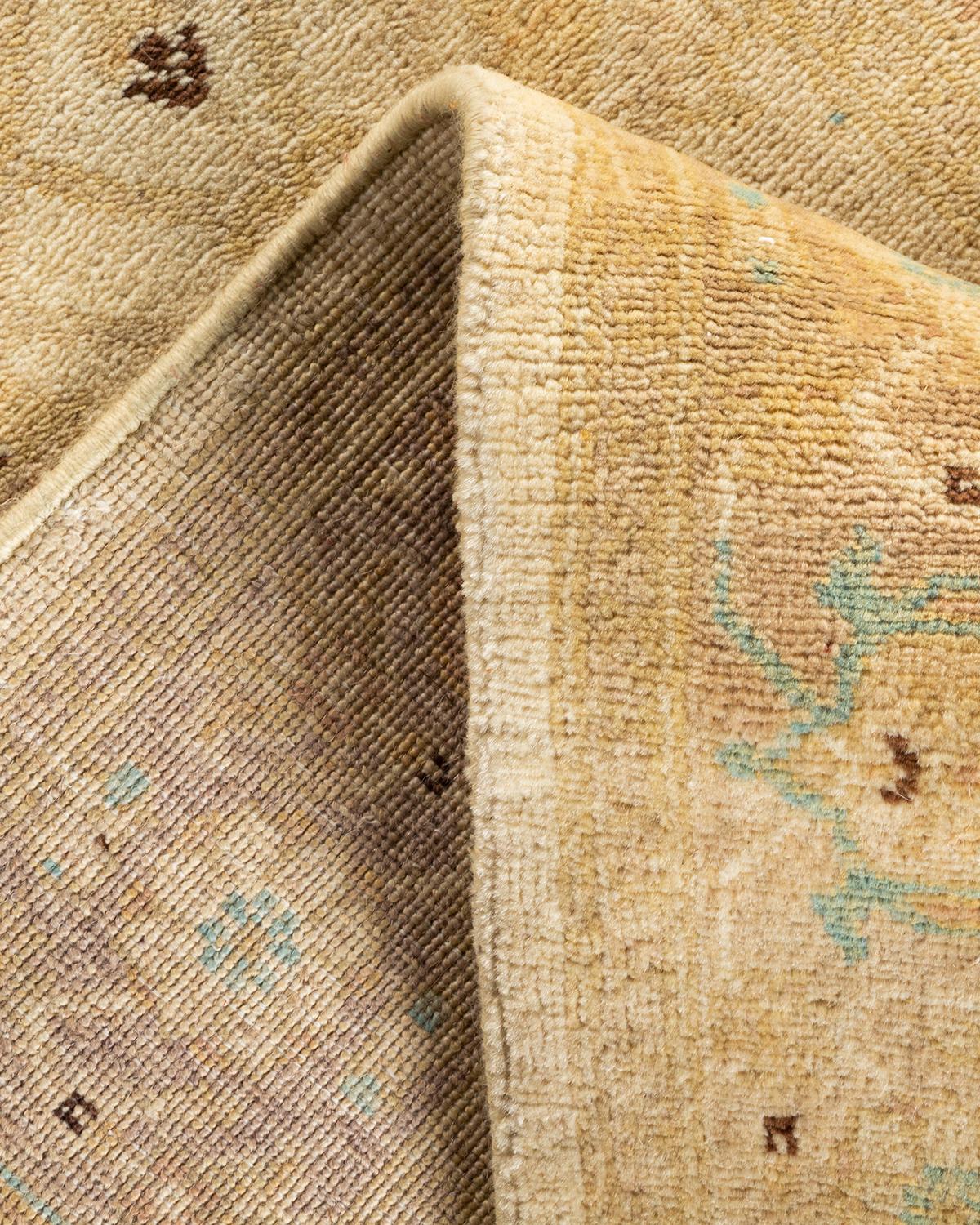 Laine Chemin de table traditionnel en laine nouée à la main Ivory Runner en vente