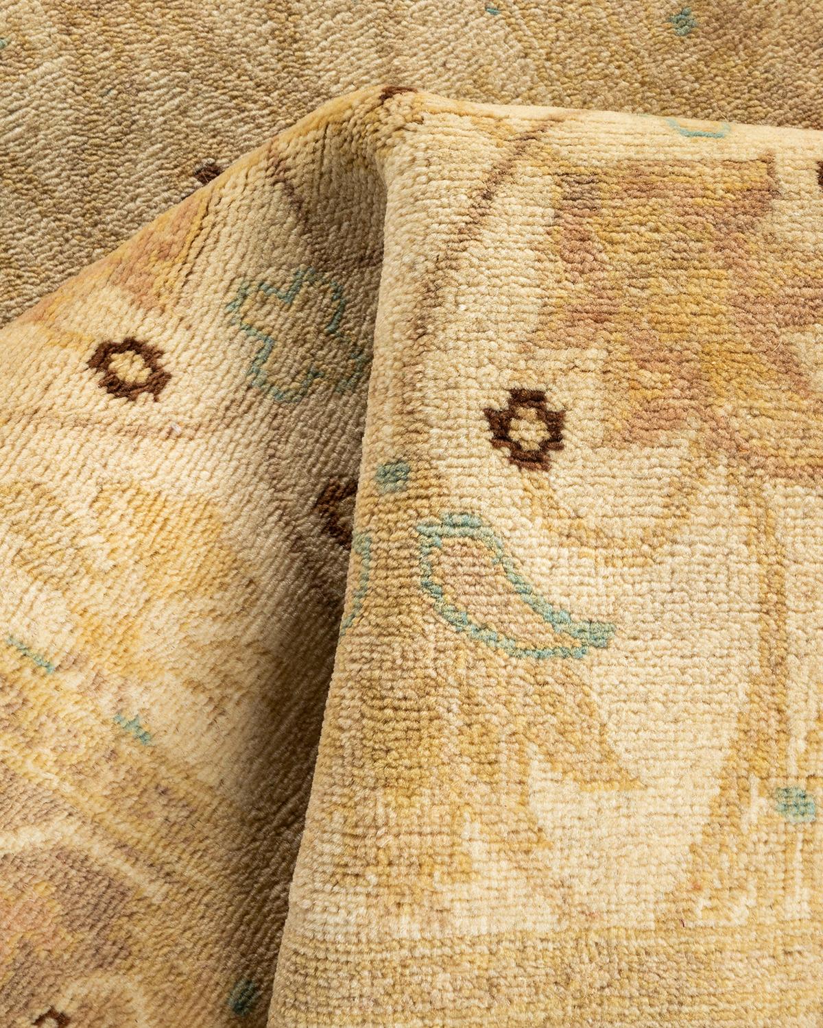 Chemin de table traditionnel en laine nouée à la main Ivory Runner en vente 1