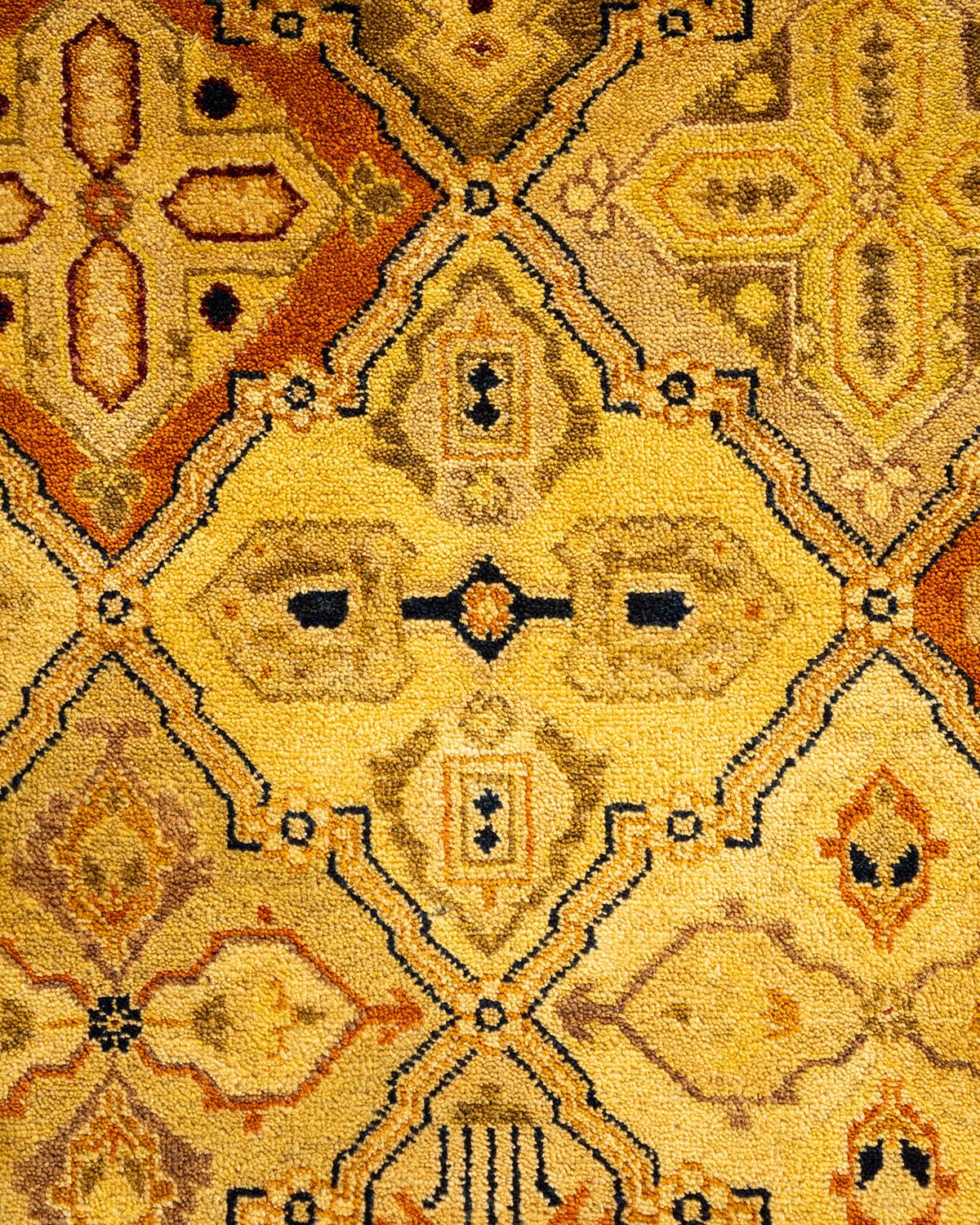 Alfombra Floral Tradicional de Lana Anudada a Mano Multiárea Pakistaní en venta
