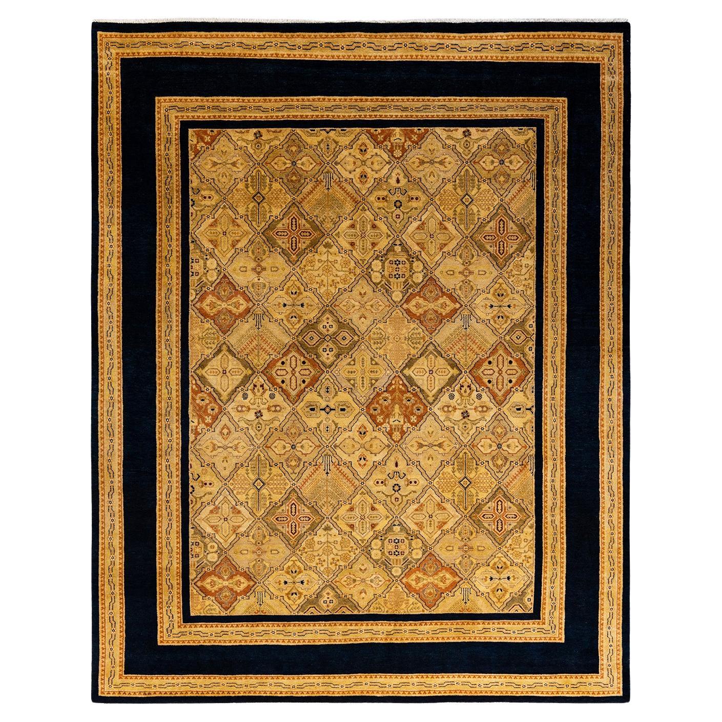 Traditional Floral Hand Knotted Wool Multi Area Rug For Sale