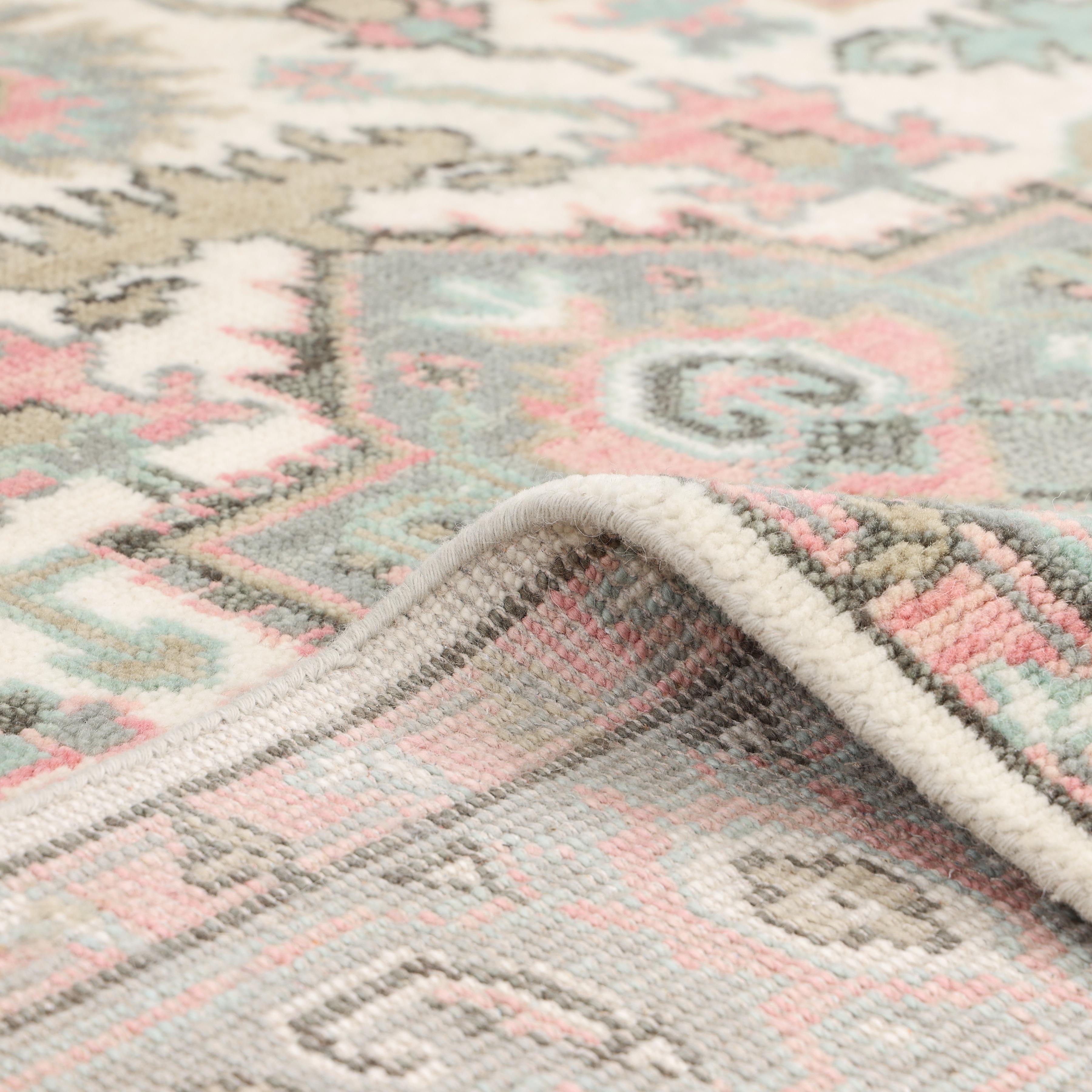 Contemporary Traditional Floral Hand Made Ivory Area Rug 3' 0