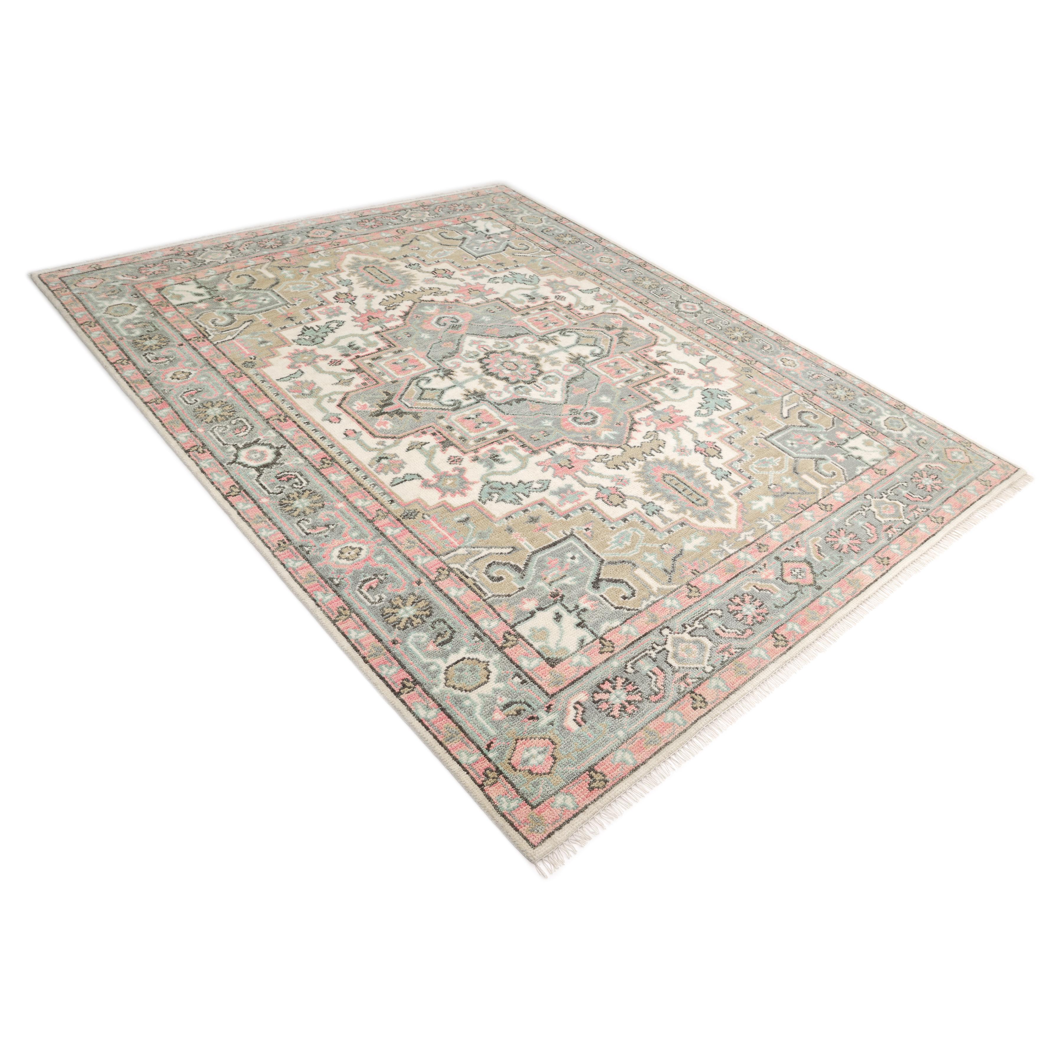 Traditional Floral Hand Made Ivory Area Rug 3' 0