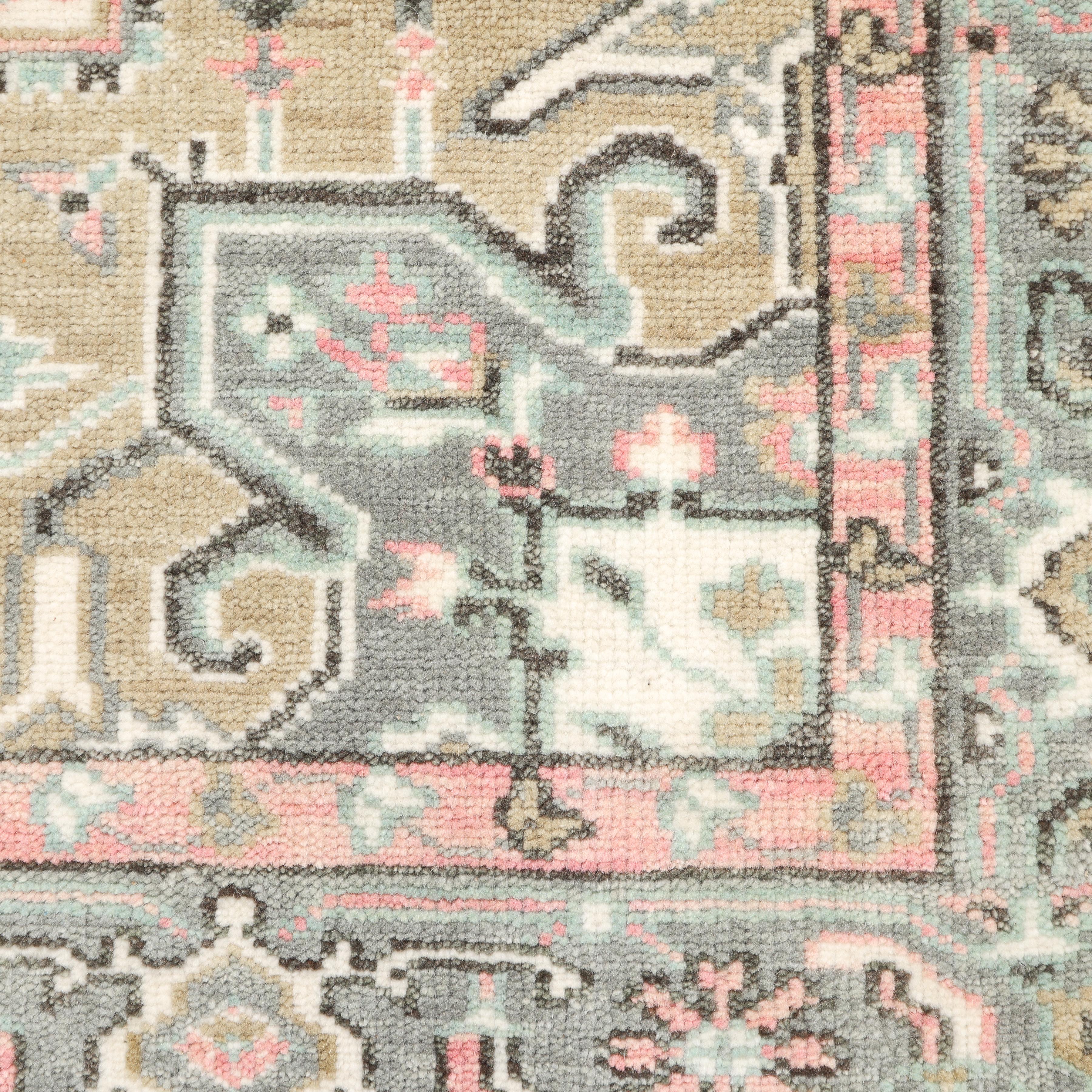 Indian Traditional Floral Hand Made Ivory Area Rug 9' 0