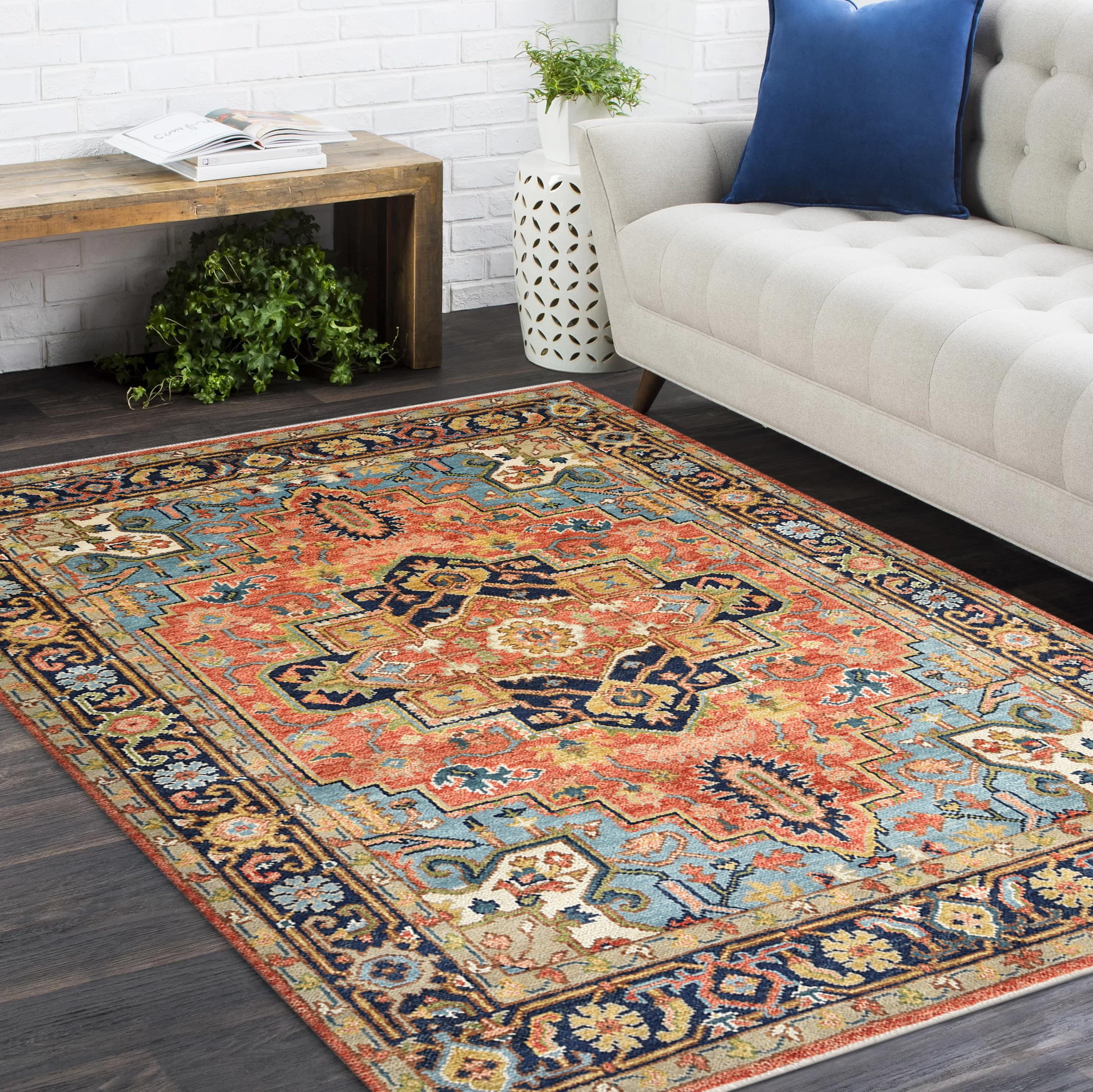 Traditional Floral Hand Made Red Area Rug 5' 0