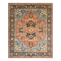 Traditionelle Floral Hand Made Rot Bereich Teppich 5' 0" x 8' 0"