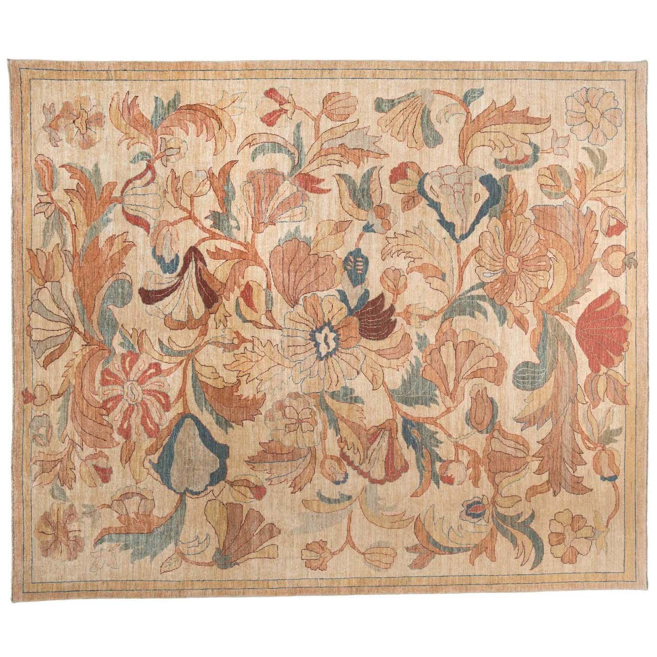 Traditional Floral Pakistani Area Rug at 1stDibs